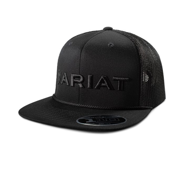Ariat Men's 3D Embroidered Black 6 Panel Hat