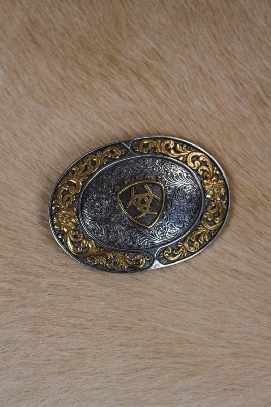 Ariat Smooth Edge Floral Emblem Oval Buckle