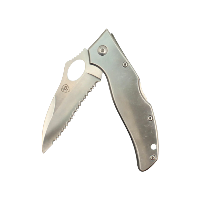 Ariat Serrated Folding Silver Knife - 2 Sizes