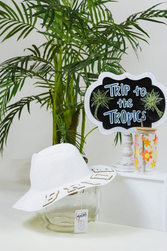 Bride Patch White Fedora Hat