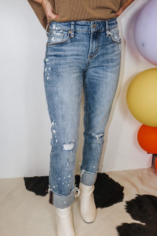 Blaire Star Valley High Rise Cuffed Slim Straight Jeans Dear John