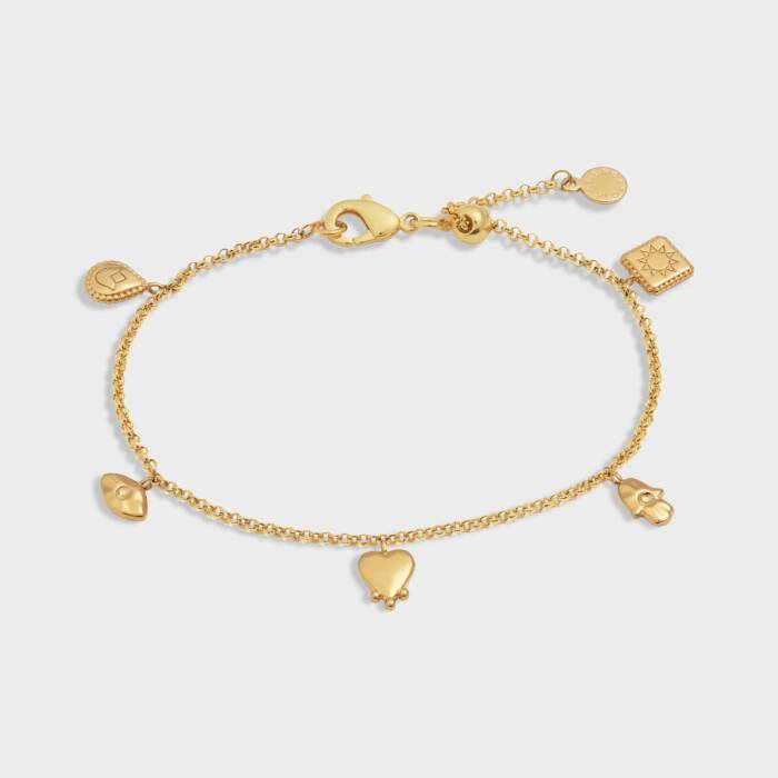 Boheme Waterproof Gold Charm Bracelet