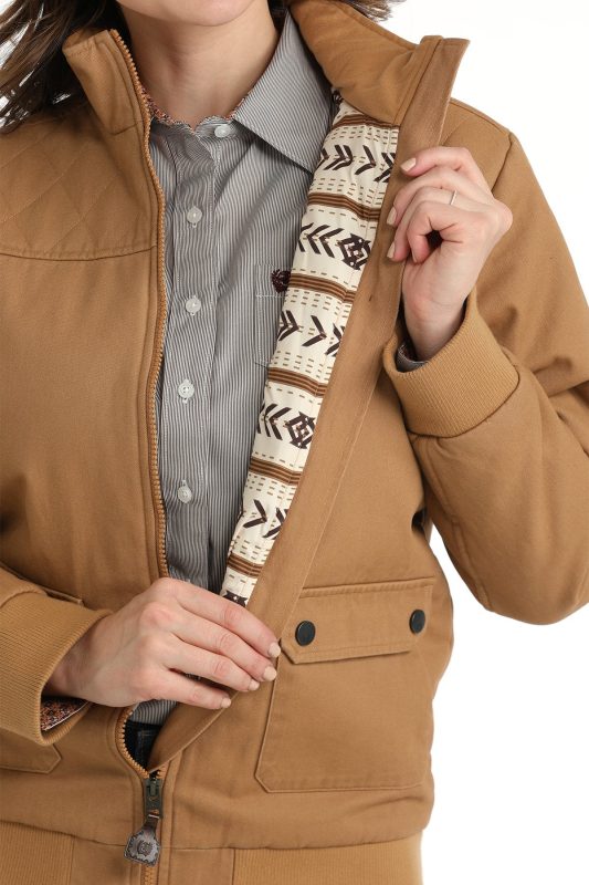 Cinch Brown Canvas Bomber Jacket