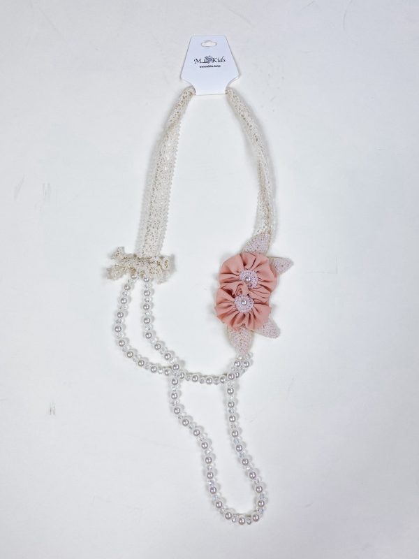 Classic Blush  Flower and Pearl Necklace