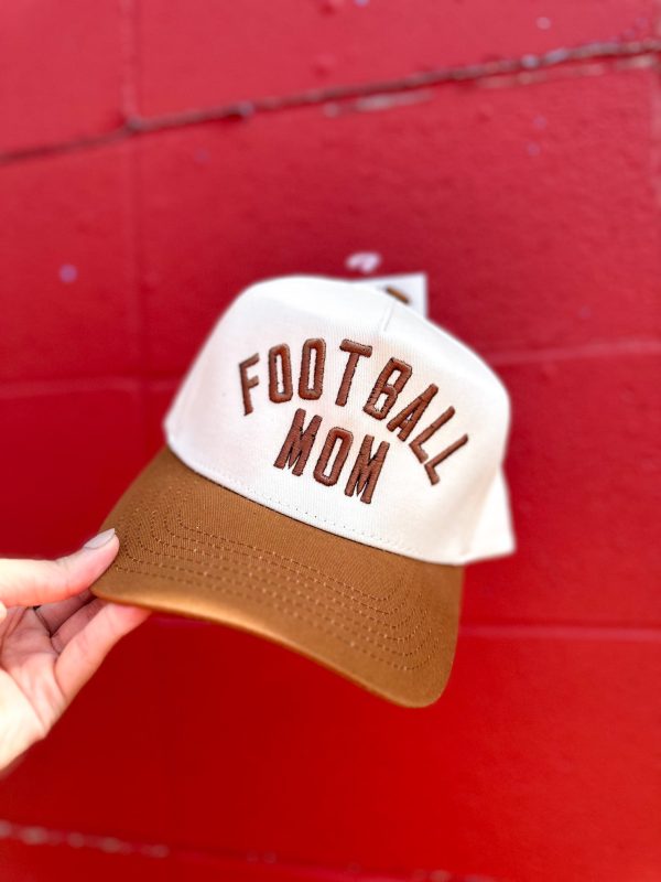 Cream Brown Football Mom Trucker Hat