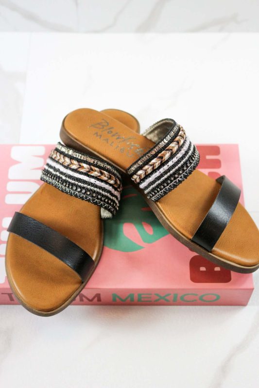 Curtis Black Rhinestone Sandal
