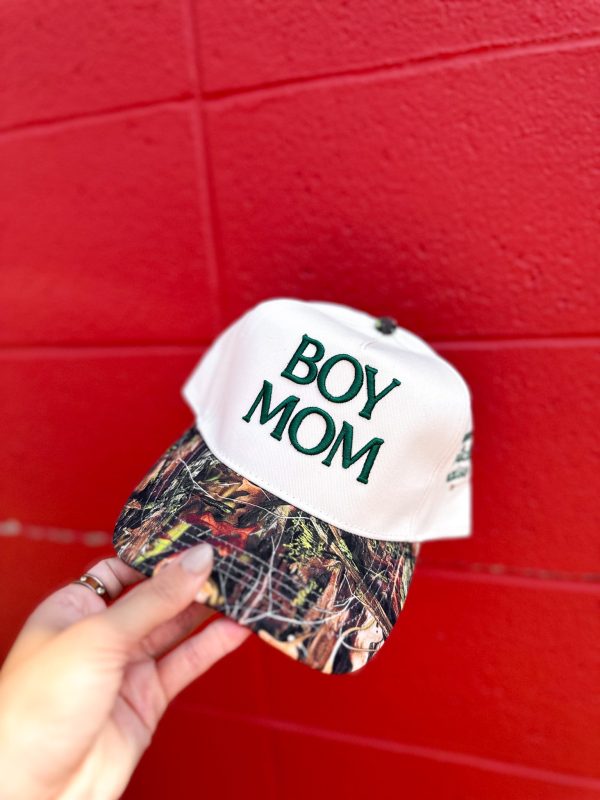Cream Camo Boy Mom Trucker Hat