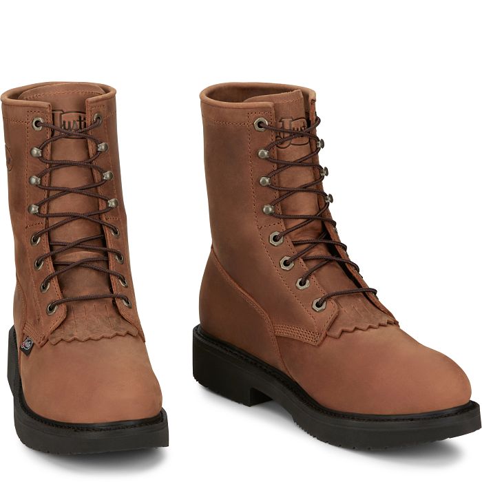 Drake Livestock 8 Lace Up Round Steel Toe Boot