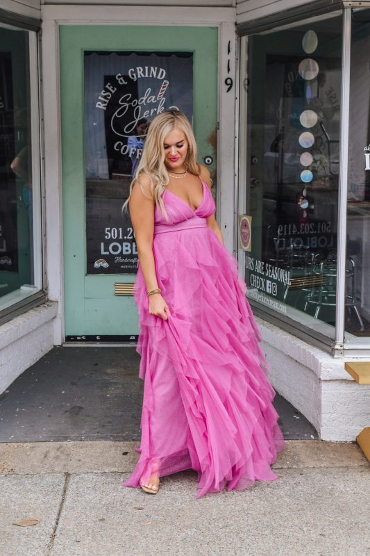 Dangerously Perfect Pink Ruffle Dress