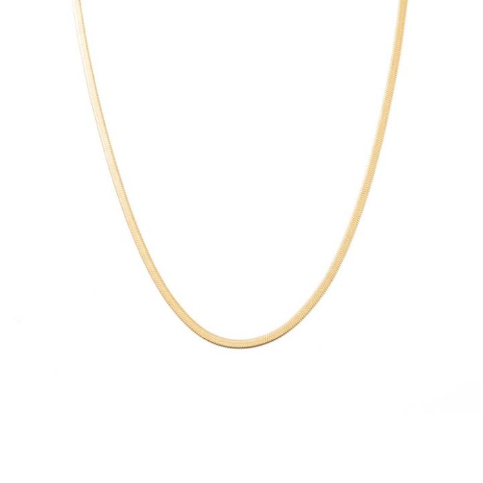 Gold Dainty Herringbone Necklace - Waterproof
