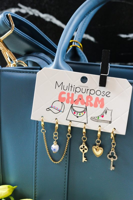 Gold Heart Set of 6 Bag Charms