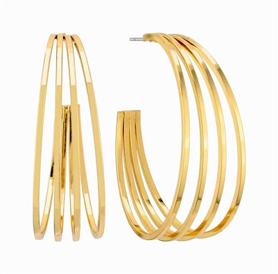 Gold Layered Wire Hoop 1.5 Earring