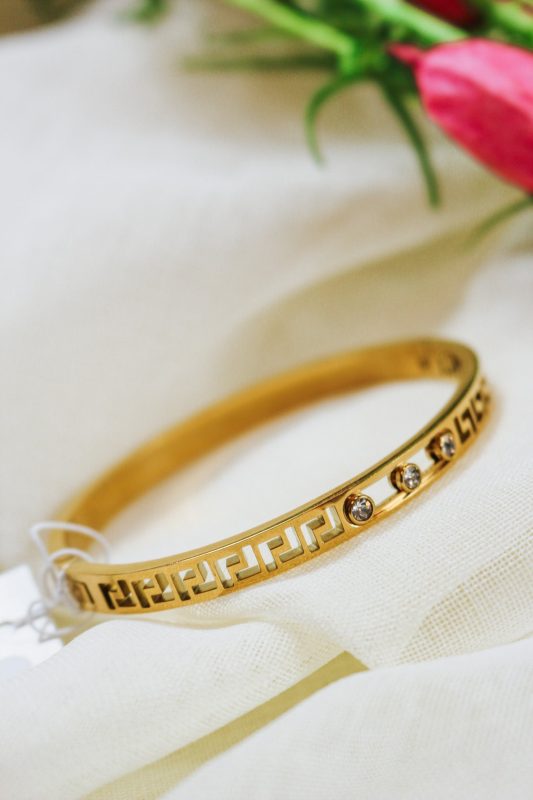 Gold Rhinestone Bangle Bracelet