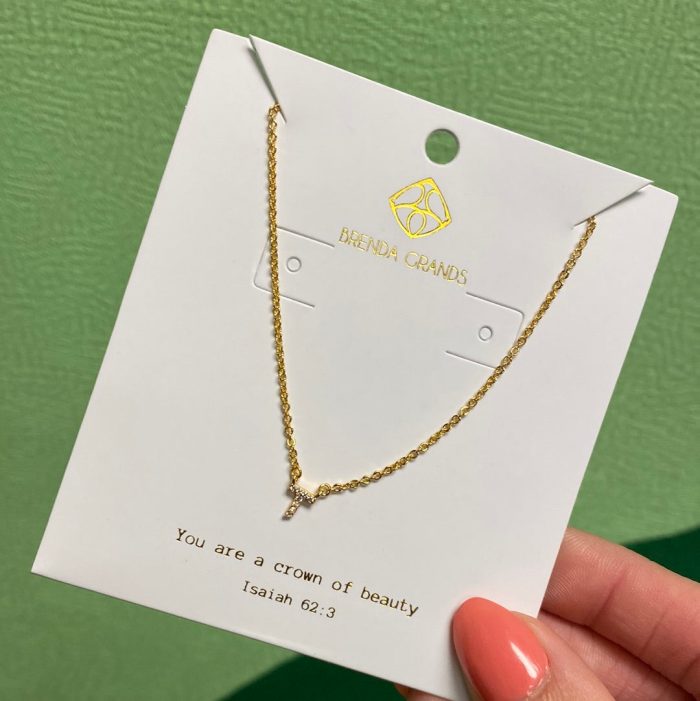 Gold Shiny T Initial Necklace - Water Resistant