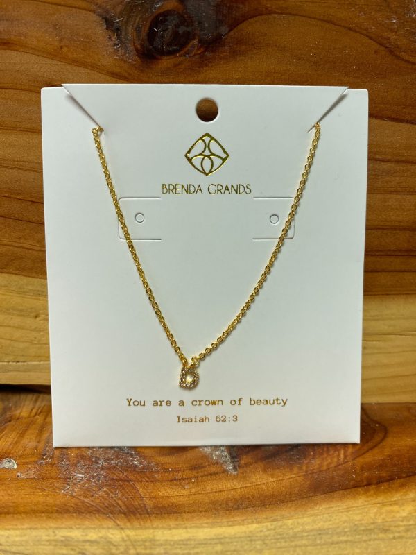 Gold Shiny D Initial Necklace - Water Resistant