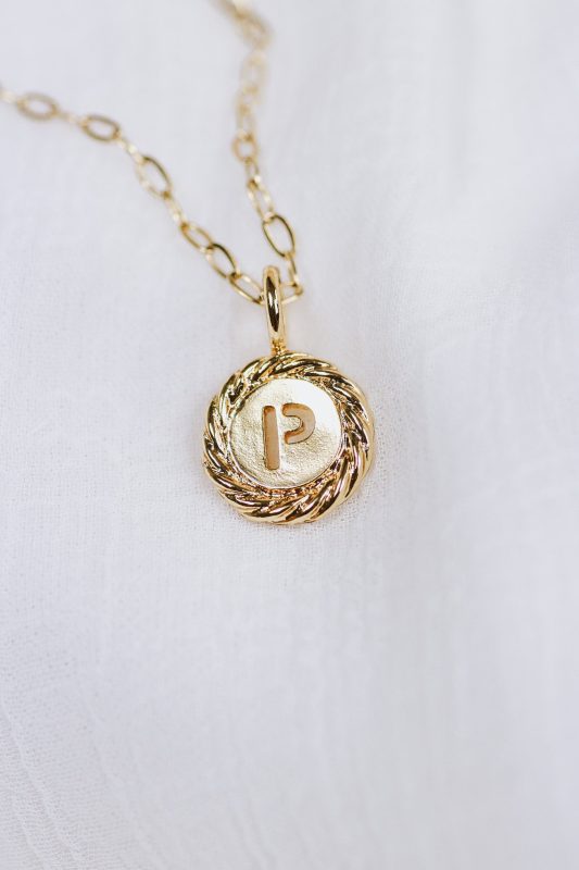 Gold Sealed With Love Initial P Necklace - Water Resistant