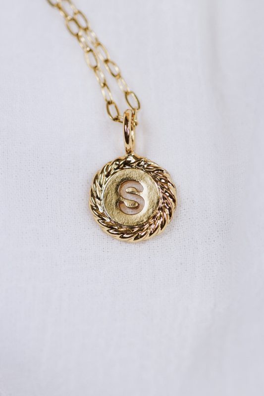 Gold Sealed With Love Initial S Necklace - Water Resistant