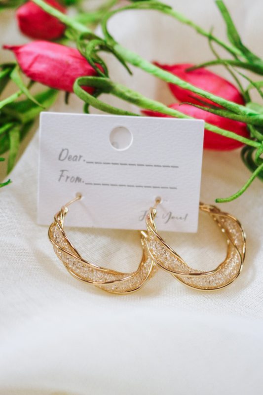 Gold Twisted Hoop Earrings