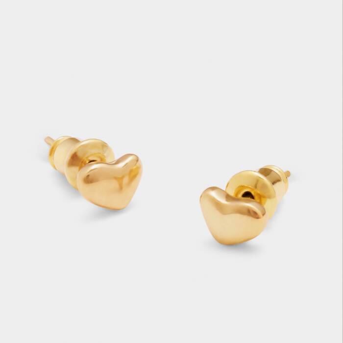 Heart Of Gold Stud Waterproof Earrings