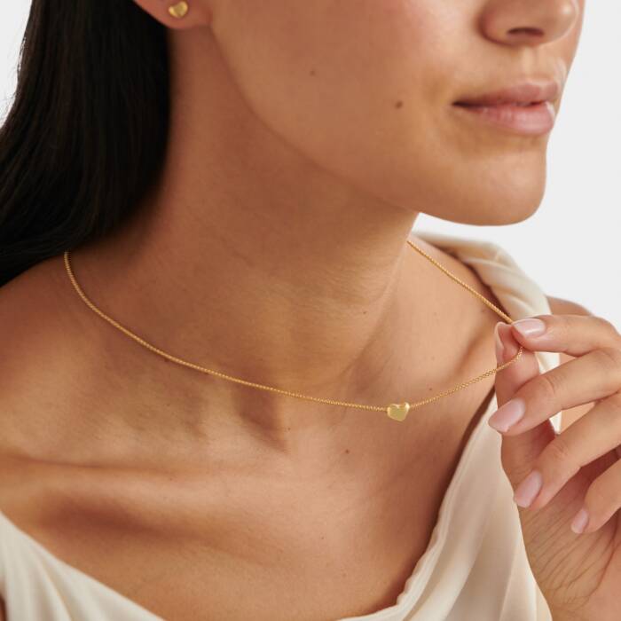 Heart Of Gold Waterproof Charm Necklace