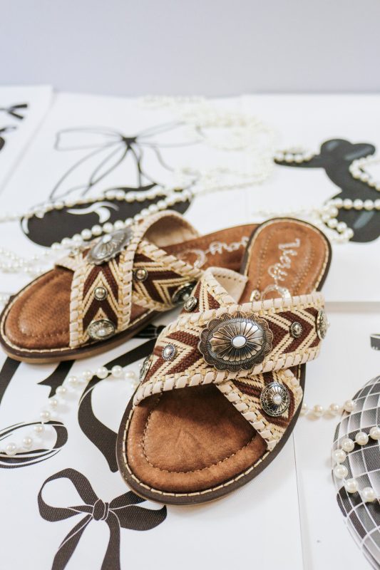 Jungle Cream Brown Flat Sandal Very G