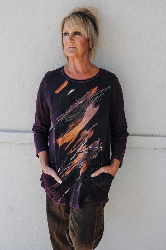 Jess & Jane Opera Mineral Wash Tunic Top