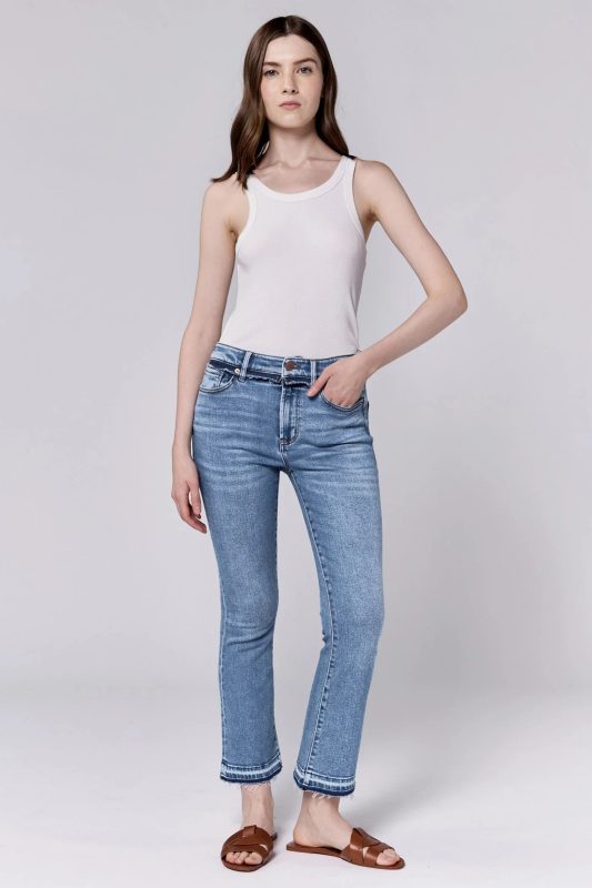 Jeanne Savannah Mid Rise Cropped Flare Jeans