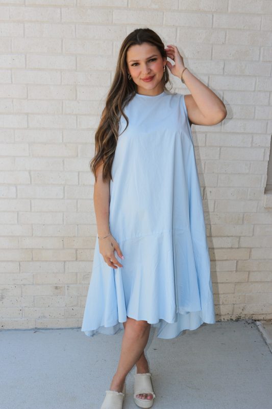 Lots Of Chatter Cadet Blue Dress