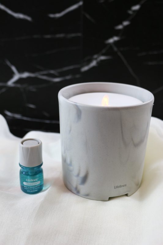 Lifelines Marble Flameless Candle Diffuser & Oil Set