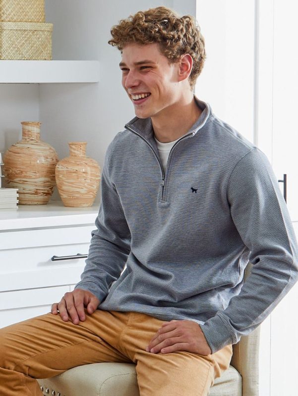 Men's Grey Quarter Zip Pullover