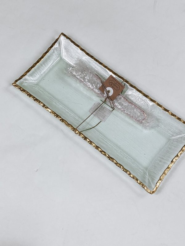 Mud Pie Gold Edge Platter Set