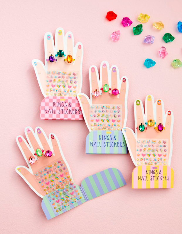 Mud Pie Ring & Nail Sticker Set - 3 Colors