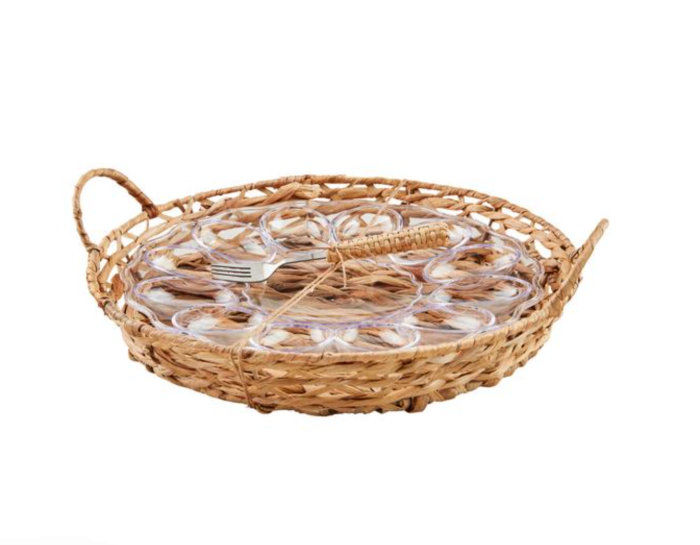 Mud Pie Woven Acrylic Deviled Egg Tray Set