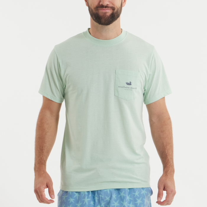 Men's Seawash Retro Redfish Tee- Seafoam