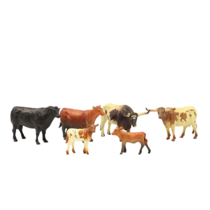 M&F Western Bigtime Barnyard Beef Cattle 6 Piece Toy Set