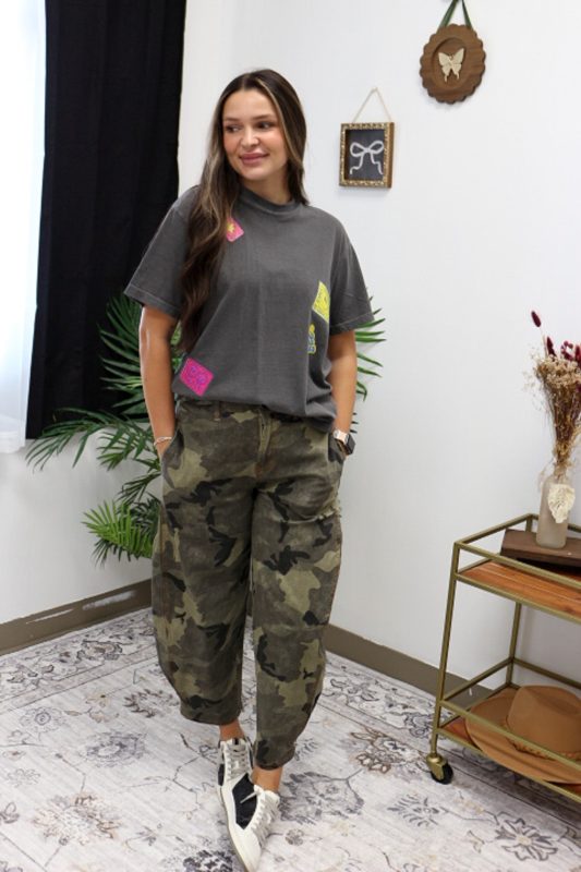Random Things Patchwork Pepper Grey Graphic tee