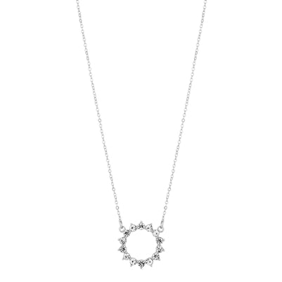 Silver Crystal Pendant 16-18 Necklace