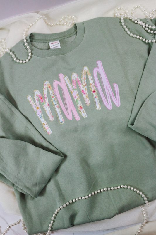 Stonewash Green Floral Mama Sweatshirt