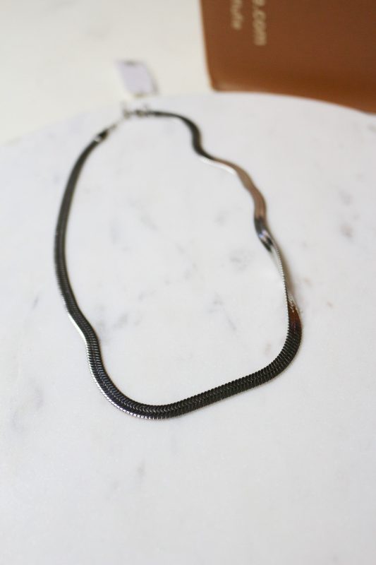 Silver Herringbone Necklace - Waterproof