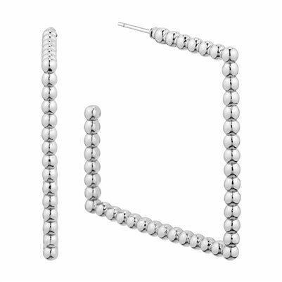Silver Metal Ball Hoop Earring