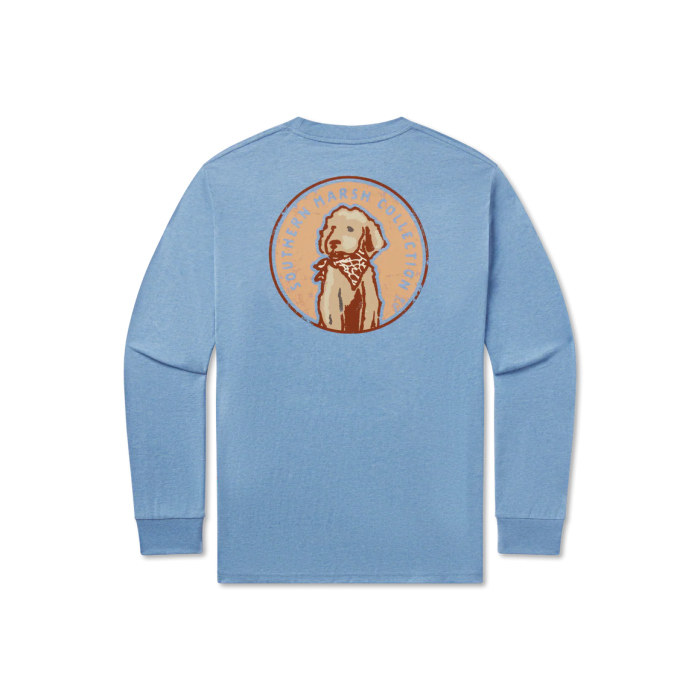 Southern Marsh Life's Golden Wash Blue Long Sleeve Tee