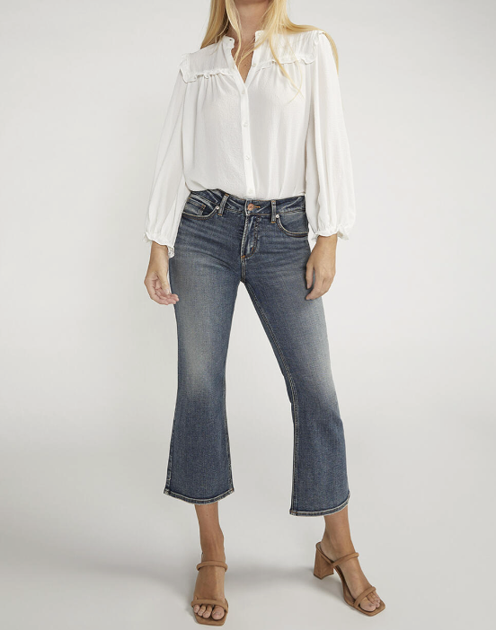 Suki Mid Rise Cropped Flare Jeans