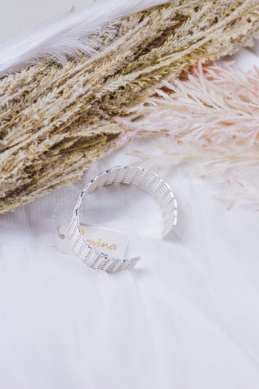 Silver Open Bangle Bracelet