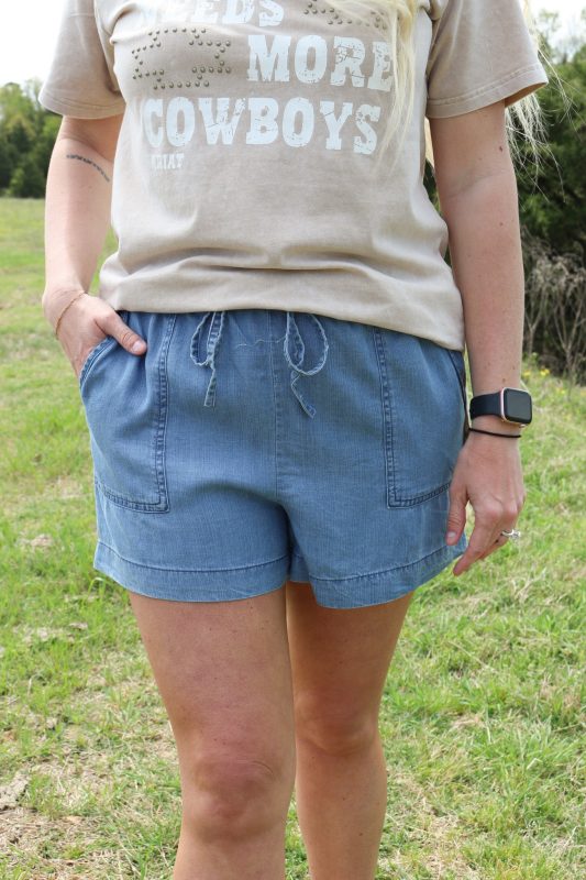 Summer Play Linen Denim Shorts