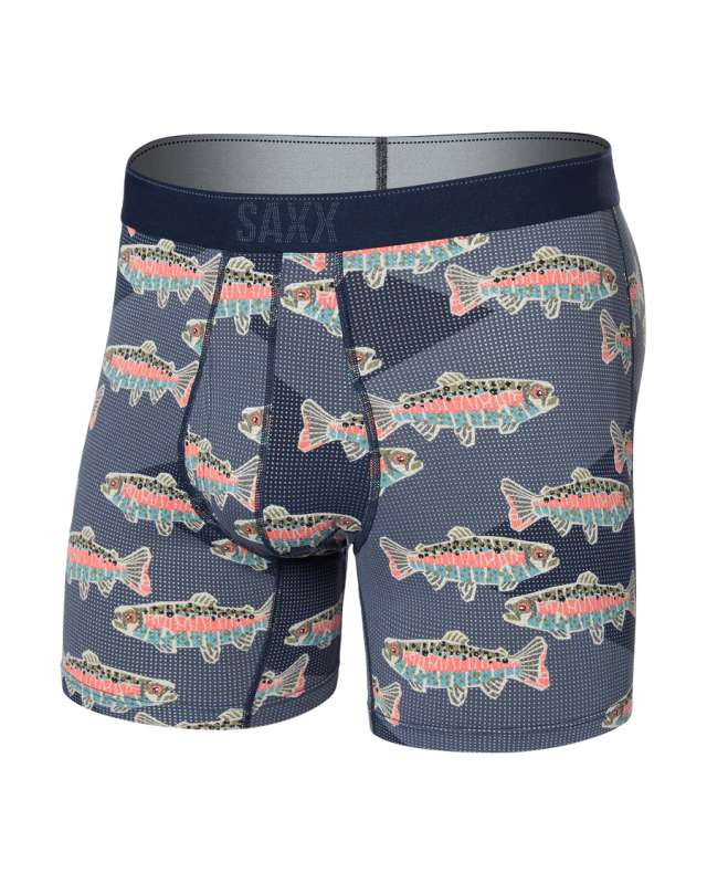 SAXX Quest Quick Dry Mesh Mosaic Trout Maritime Performance Boxer Brief 5