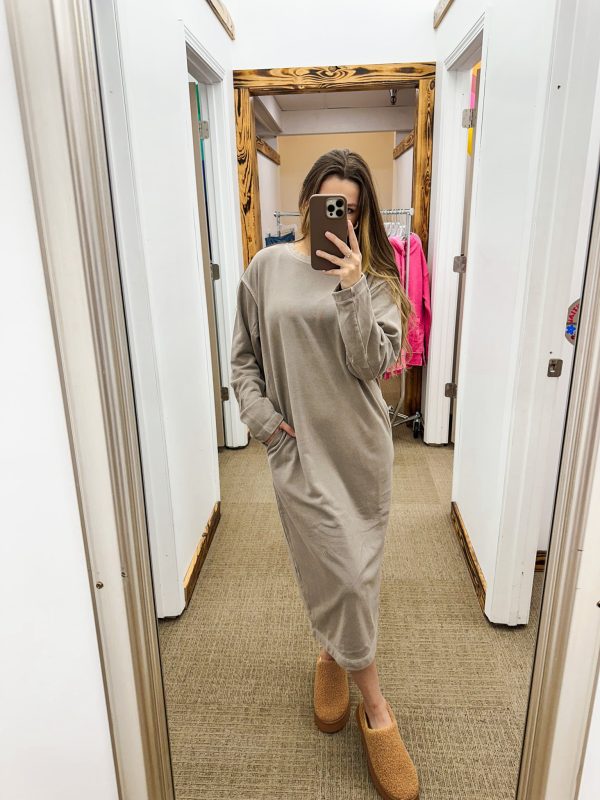 Switching Sides Ash Mocha Midi Dress