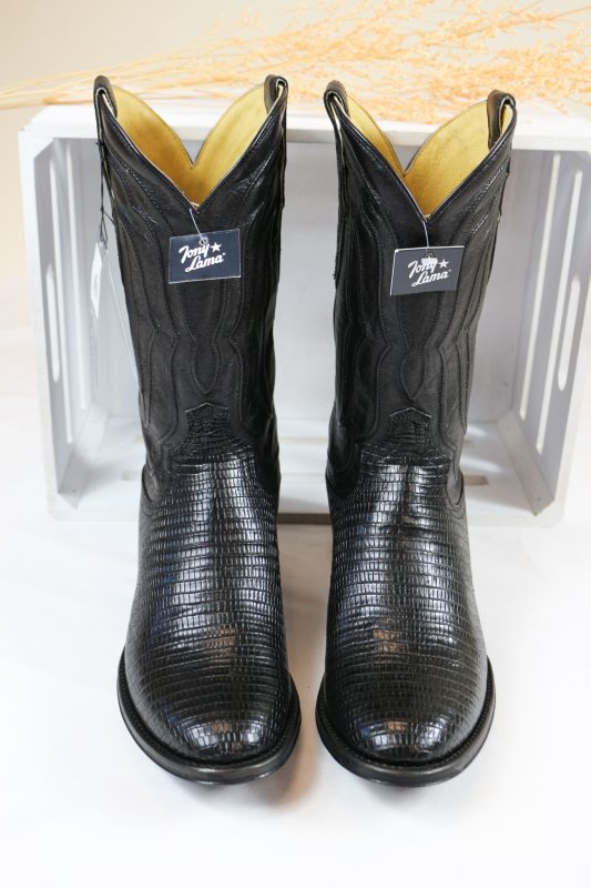 Tony Lama Men's Black Kirkland Lizard Boots