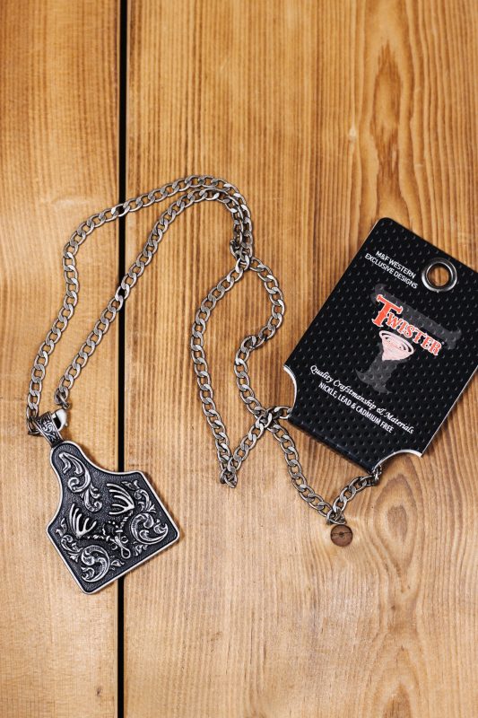 Twister Mens 24 Chain Deer Skull Necklace
