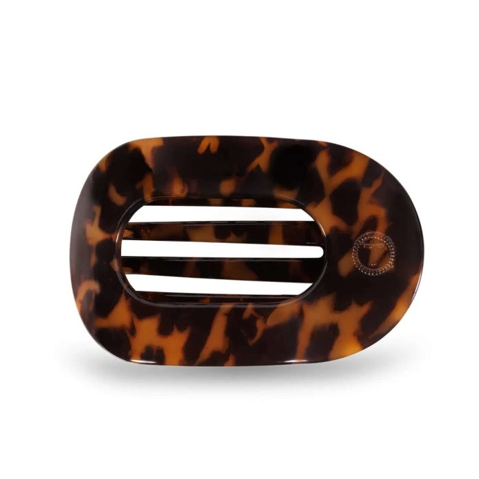 Teleties Round Flat Tortoise Medium Hair Clip