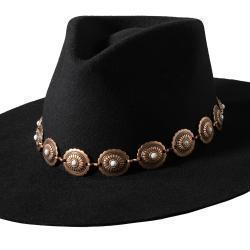 Women's 3D Concho Stone Copper Chain Hatband